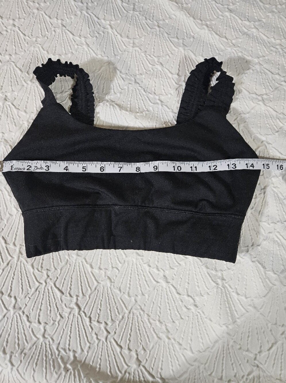 Sincerely Jules Active Black Ruffled Strap Crop Bralette Size S - Picture 3 of 5